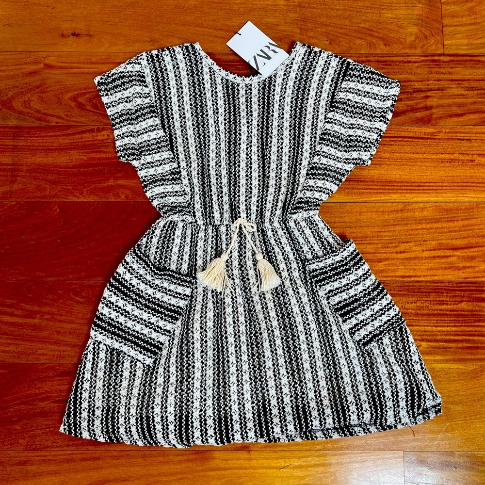 Brand new tags ZARA Knit Dress Lined. V back opening and pockets. Girls Size 7-8